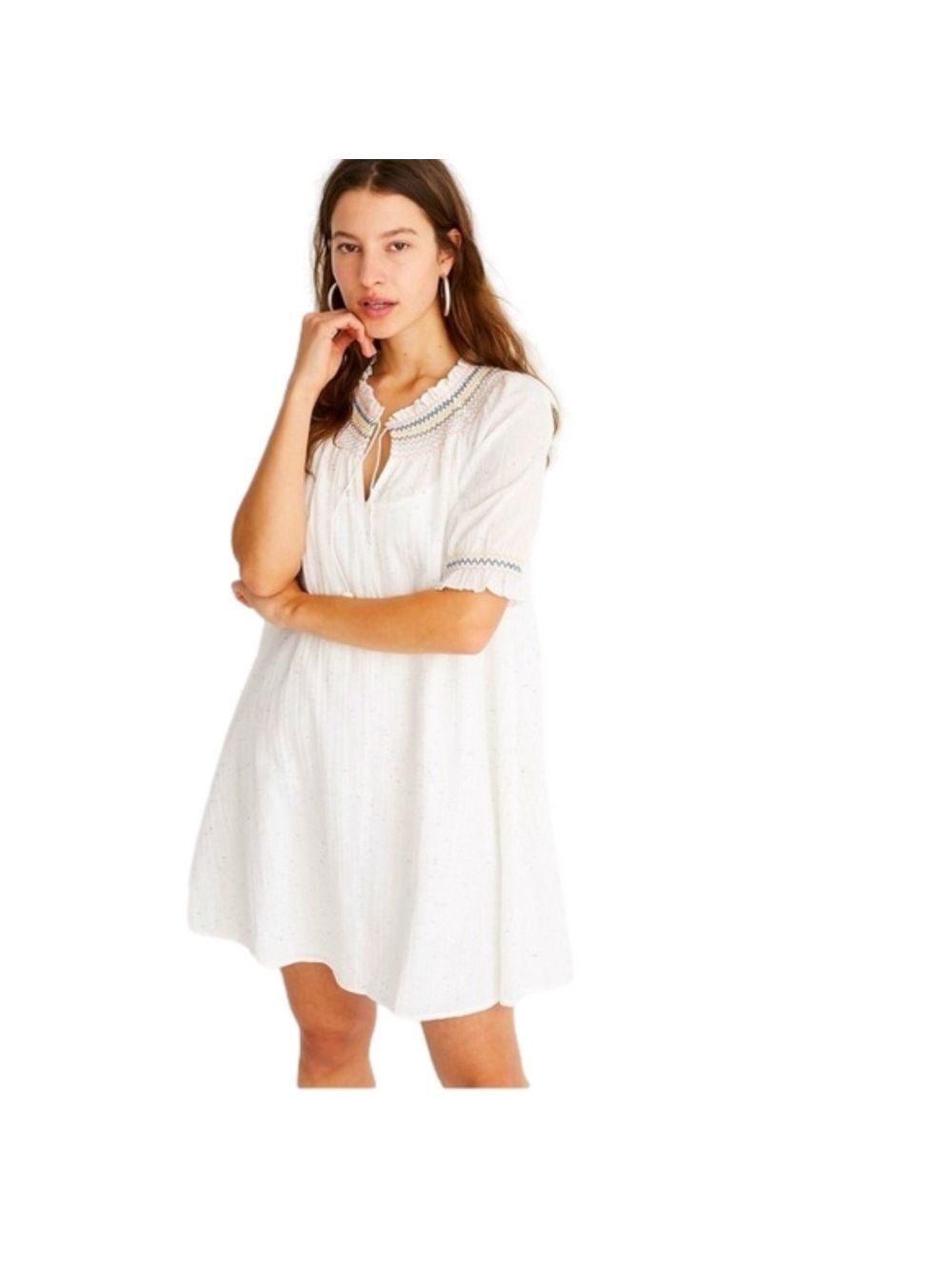 Madewell Rainbow Smocked Trapeze Dress